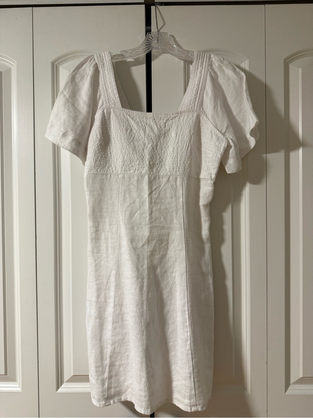 Madewell Square Neck Linen Mini Dress White Size 0